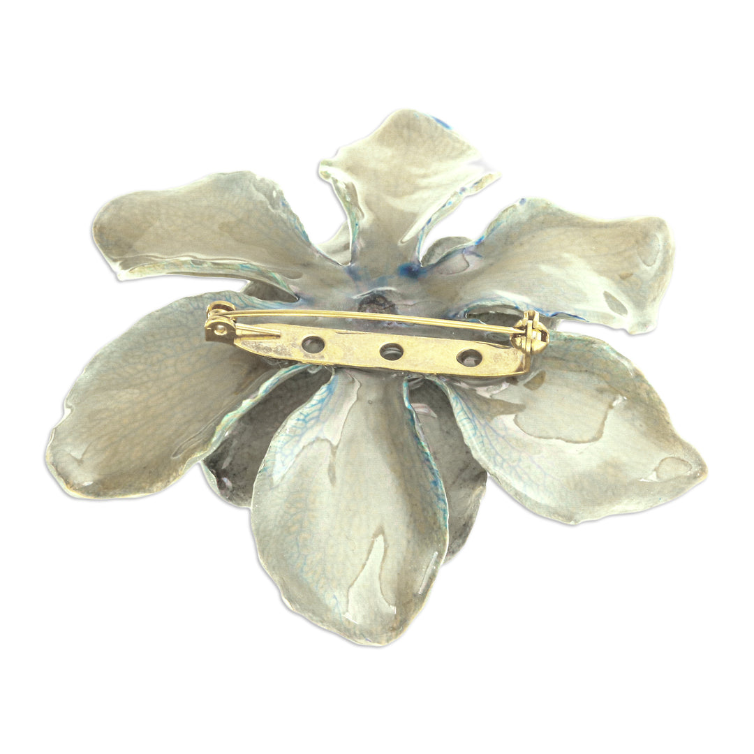 Handmade Nature-Inspired Resin-Coated Gardenia Brooch Pin - Puissant Gardenia