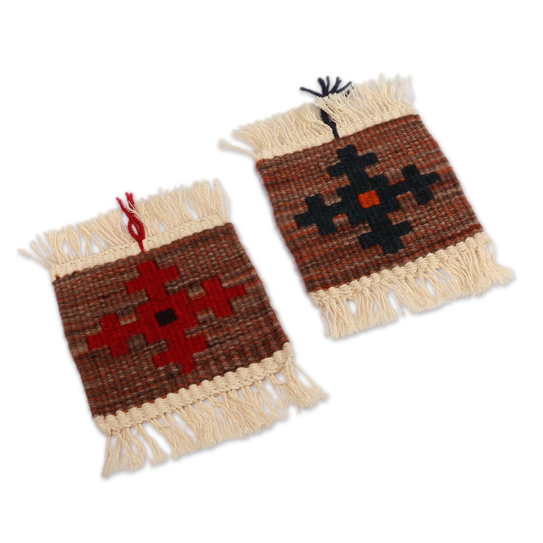Loomed Cross-Themed 2-Piece Wool and Cotton Wall Hanging Set - Faith Duality