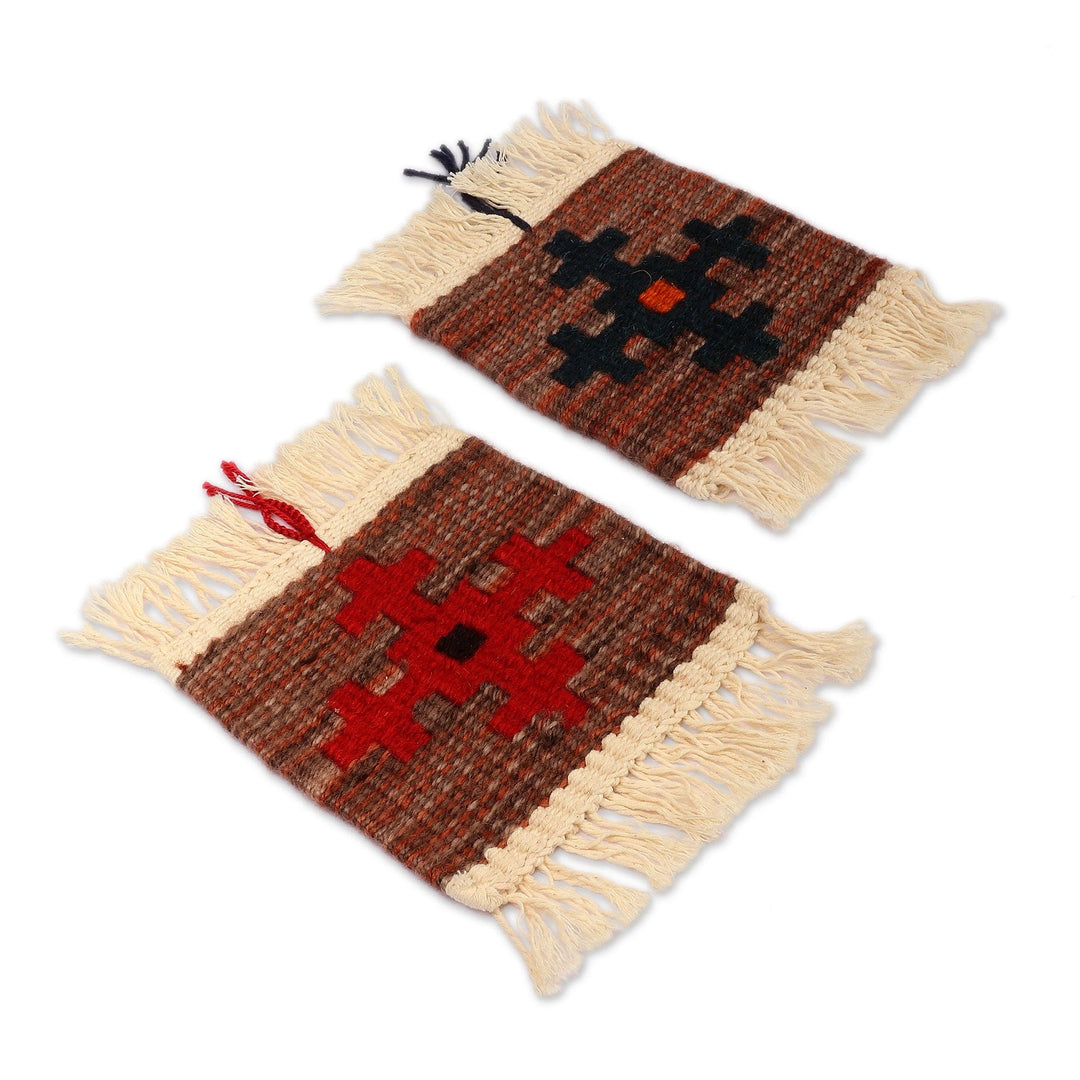 Loomed Cross-Themed 2-Piece Wool and Cotton Wall Hanging Set - Faith Duality