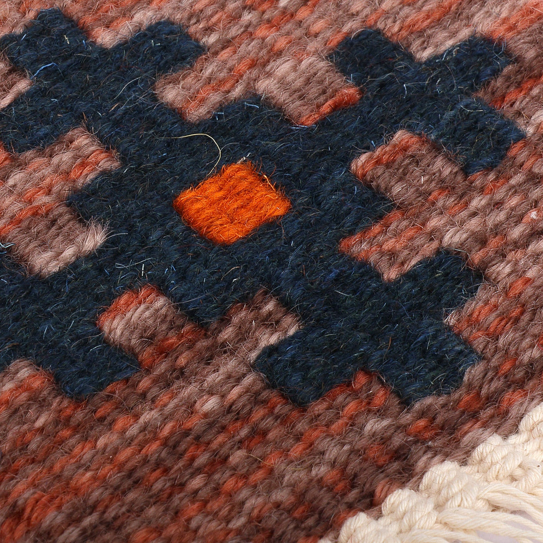 Loomed Cross-Themed 2-Piece Wool and Cotton Wall Hanging Set - Faith Duality