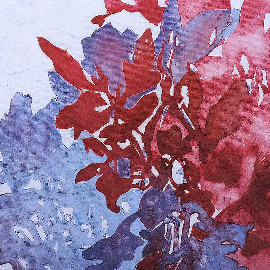 Spring-Inspired Blue and Red Color Photograph with Frame - The Smell of Spring