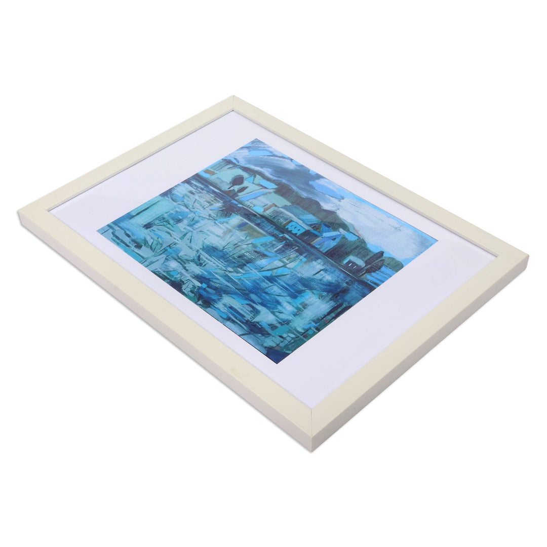 Impressionist Landscape Color Photograph in a Blue Palette - Lake's Dream