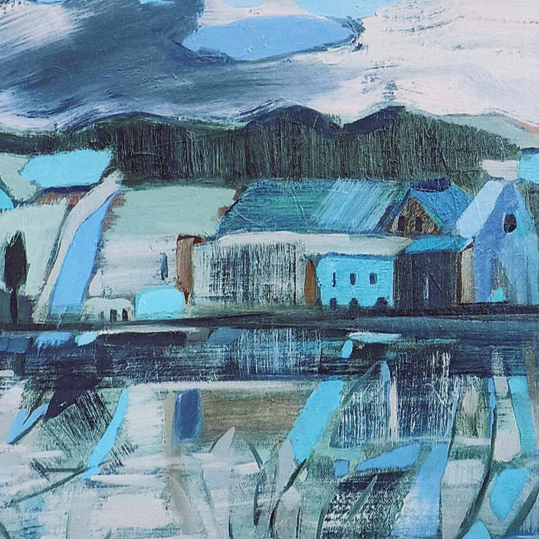 Impressionist Landscape Color Photograph in a Blue Palette - Lake's Dream