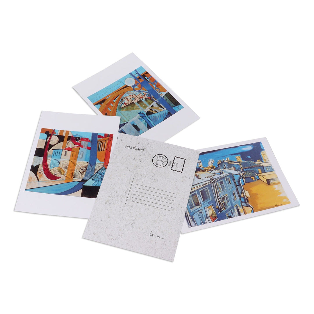Printed 4-Piece Paper Cityscape Photograph Postcard Set - Yerevan Scenes