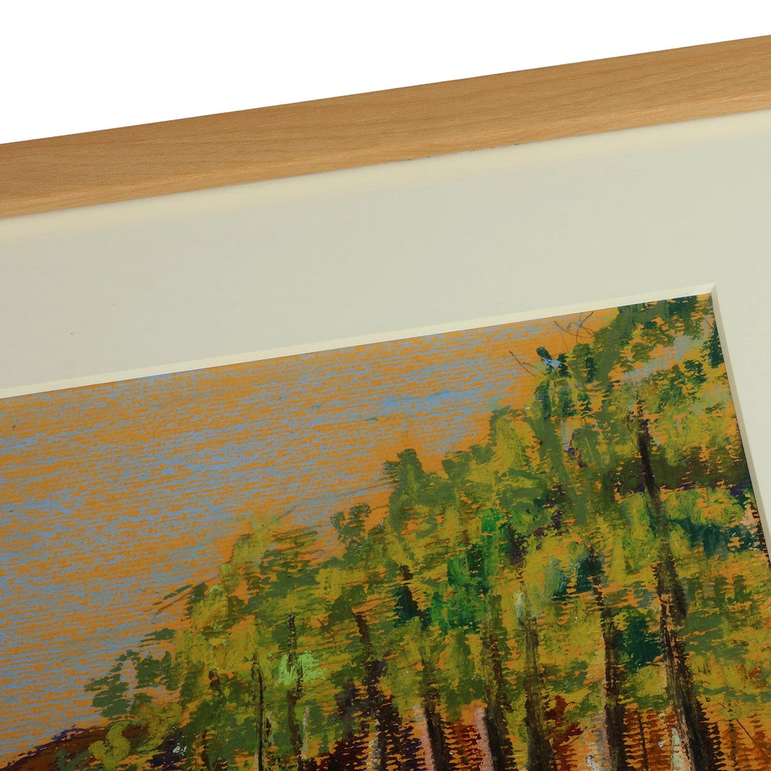 Impressionist Oil on Paper Lake Sevan Landscape Painting - Lake Sevan