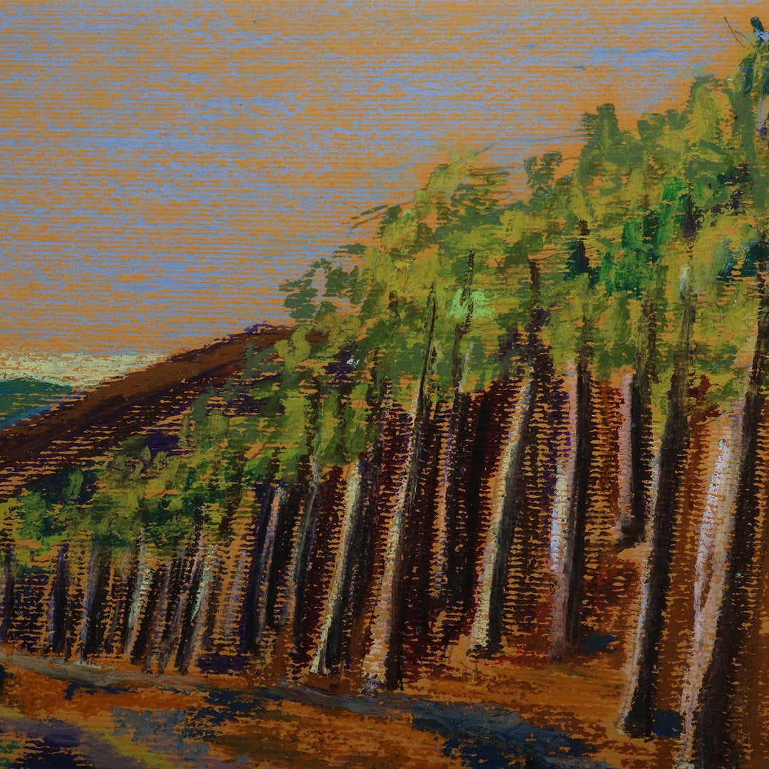 Impressionist Oil on Paper Lake Sevan Landscape Painting - Lake Sevan