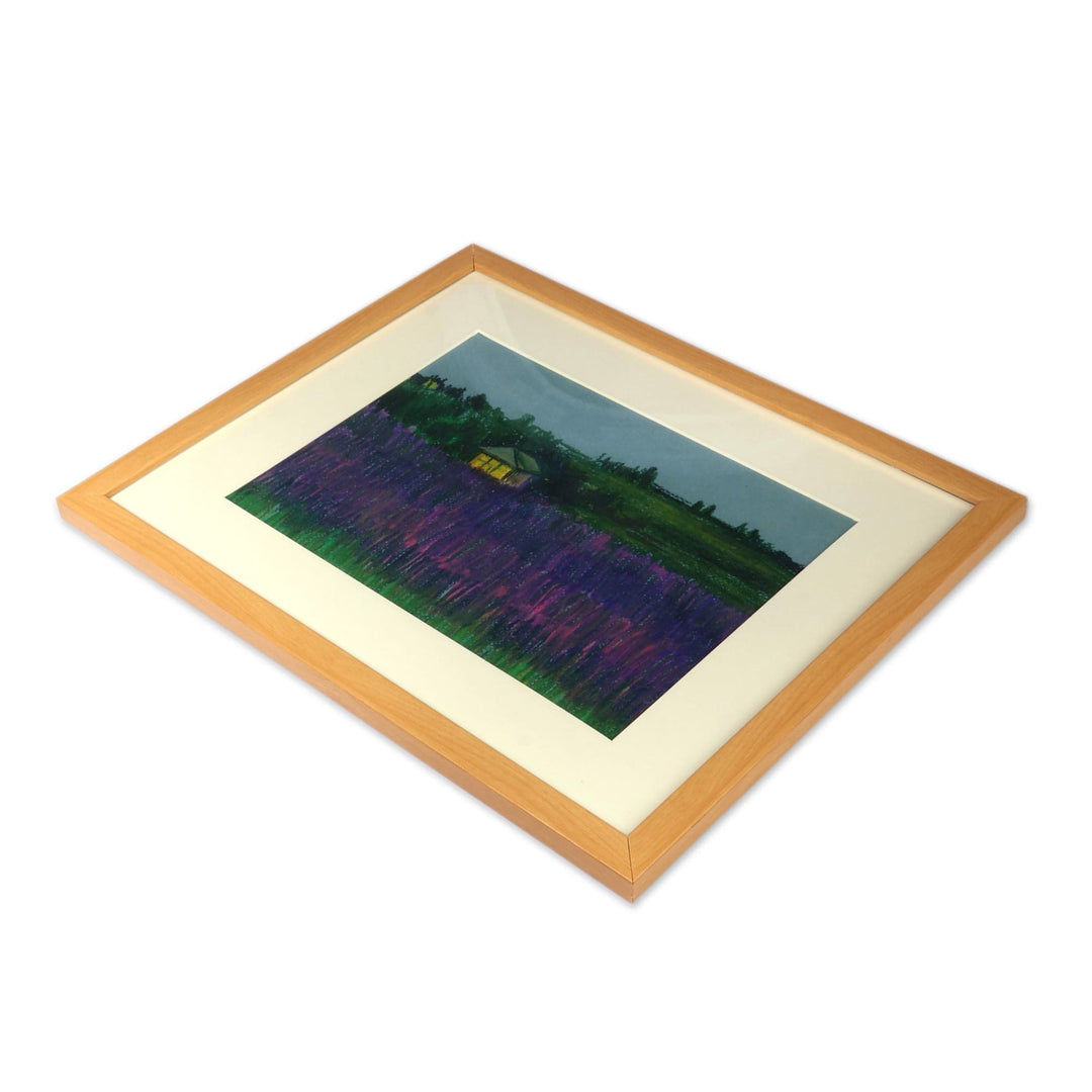 Artisan-Made Rainy Landscape Oil Painting of Armenian Field - Rainy Day