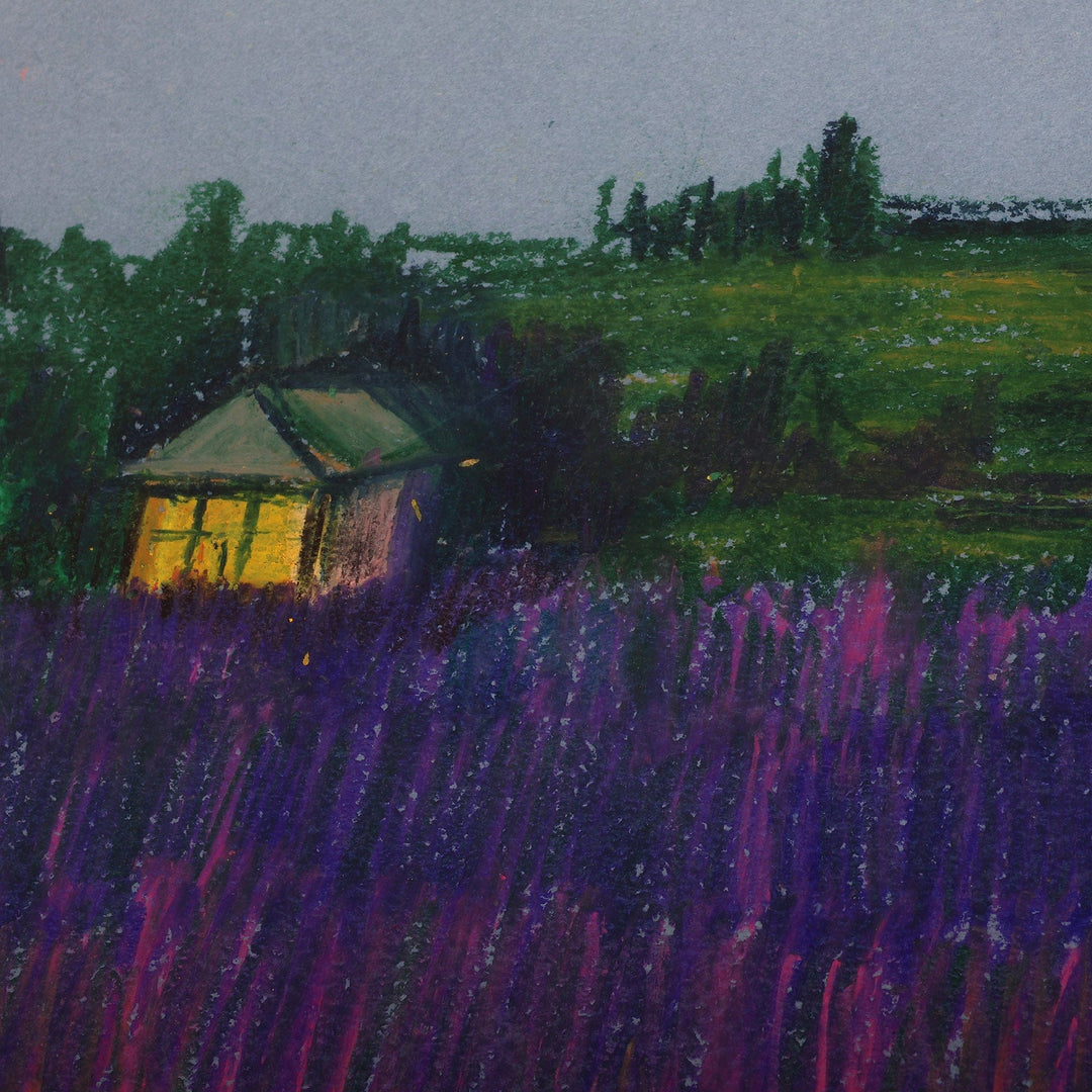 Artisan-Made Rainy Landscape Oil Painting of Armenian Field - Rainy Day