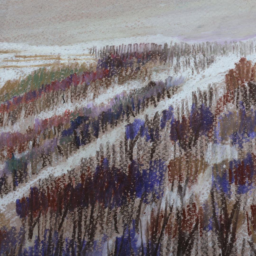 Signed Oil on Paper Landscape Painting with Acrylic Frame - Jermuk City in March