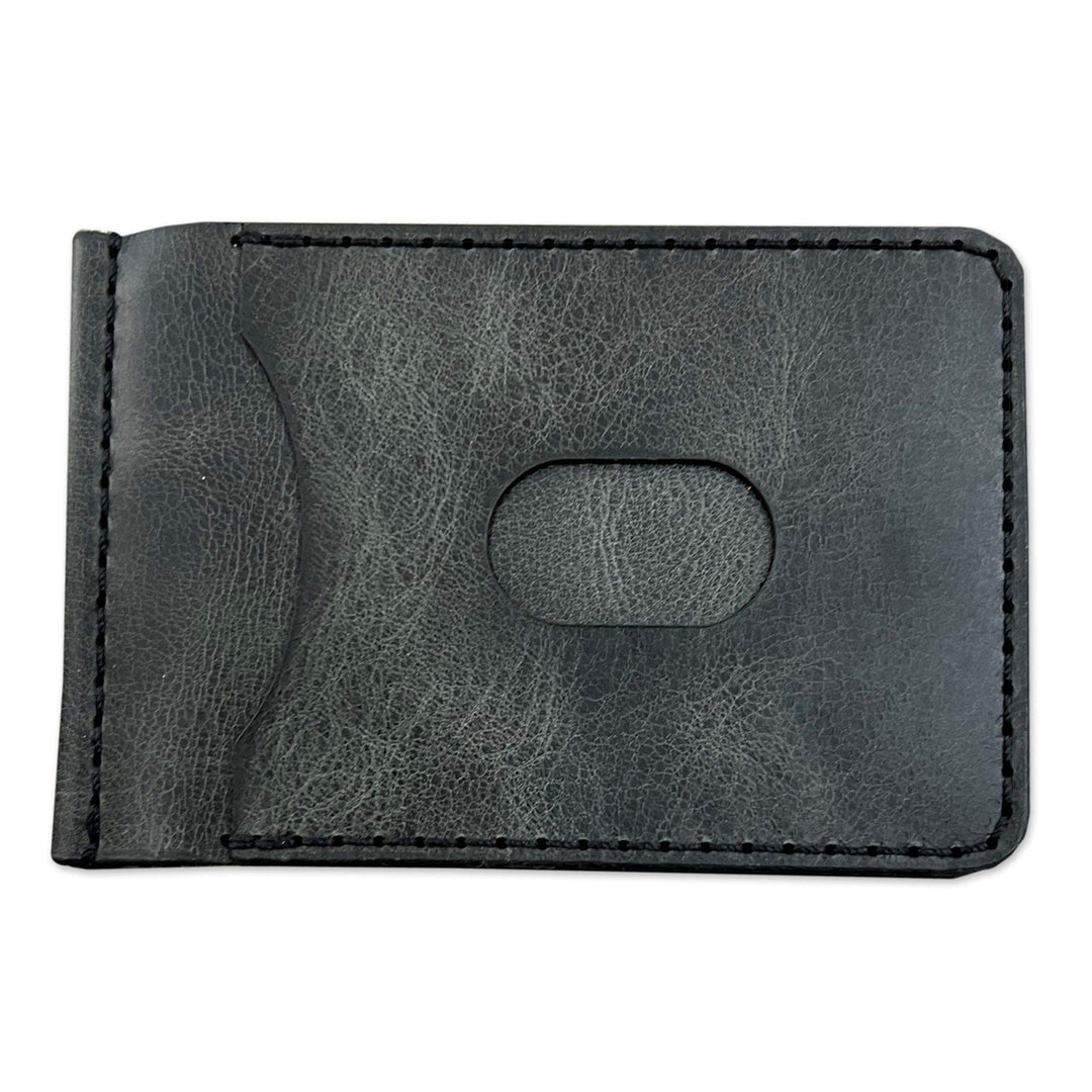 Minimalist Grey 100% Leather Card Holder-Wallet from Armenia - Urban Grey