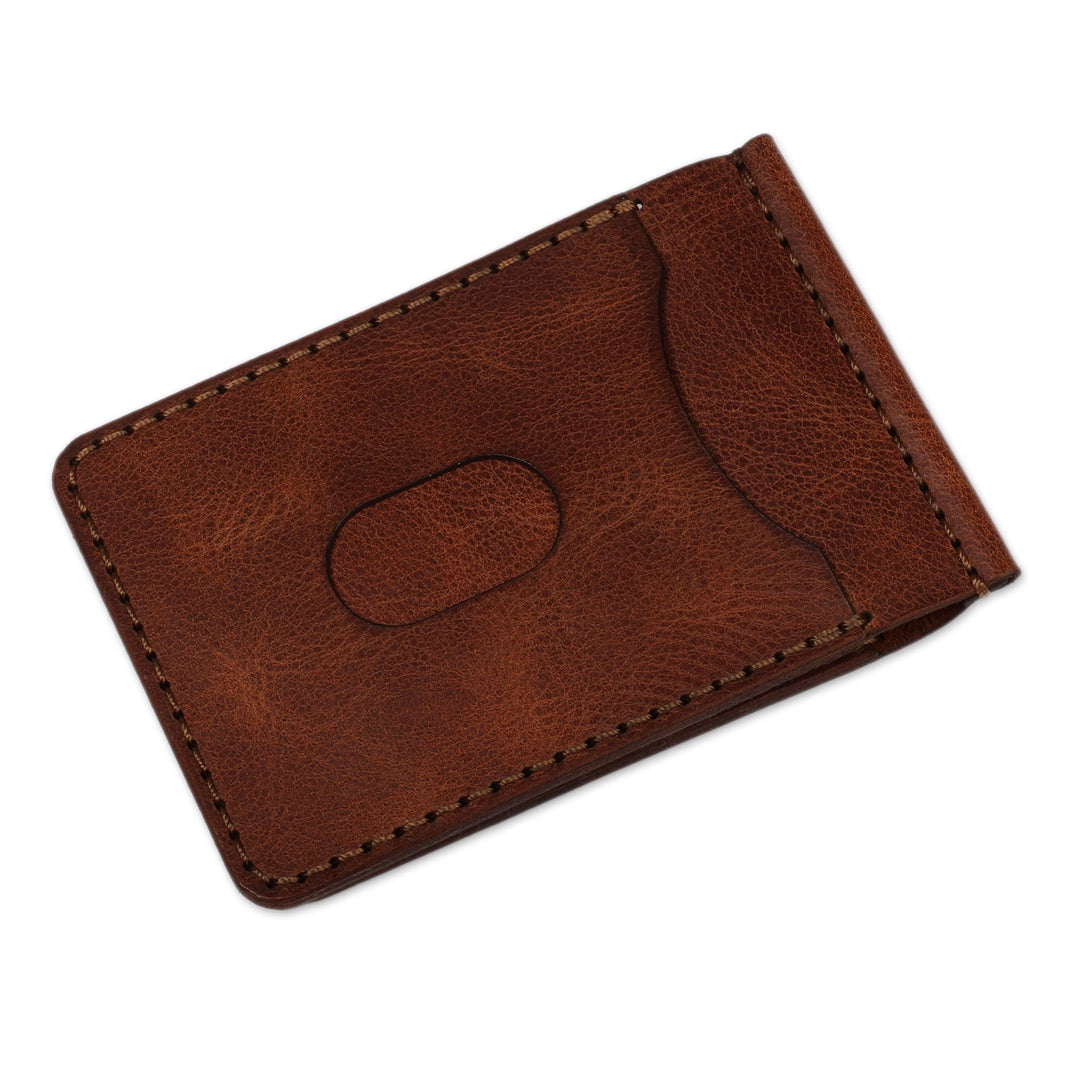 Brown 100% Leather Bifold Card Holder-Wallet from Armenia - Urban Brown