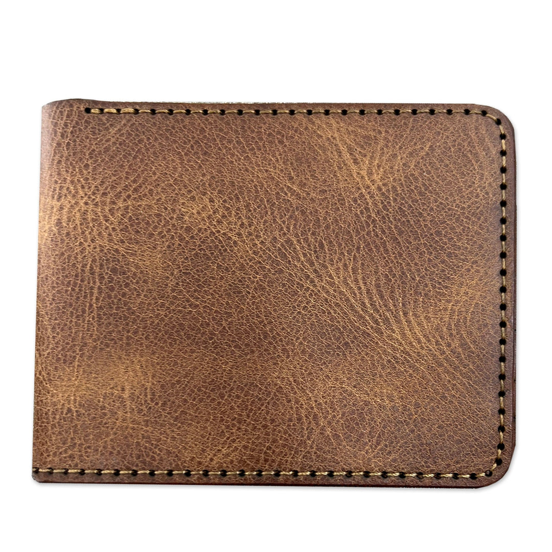 Artisan-Made Bifold 100% Leather Wallet in a Solid Brown Hue - Successful Evening