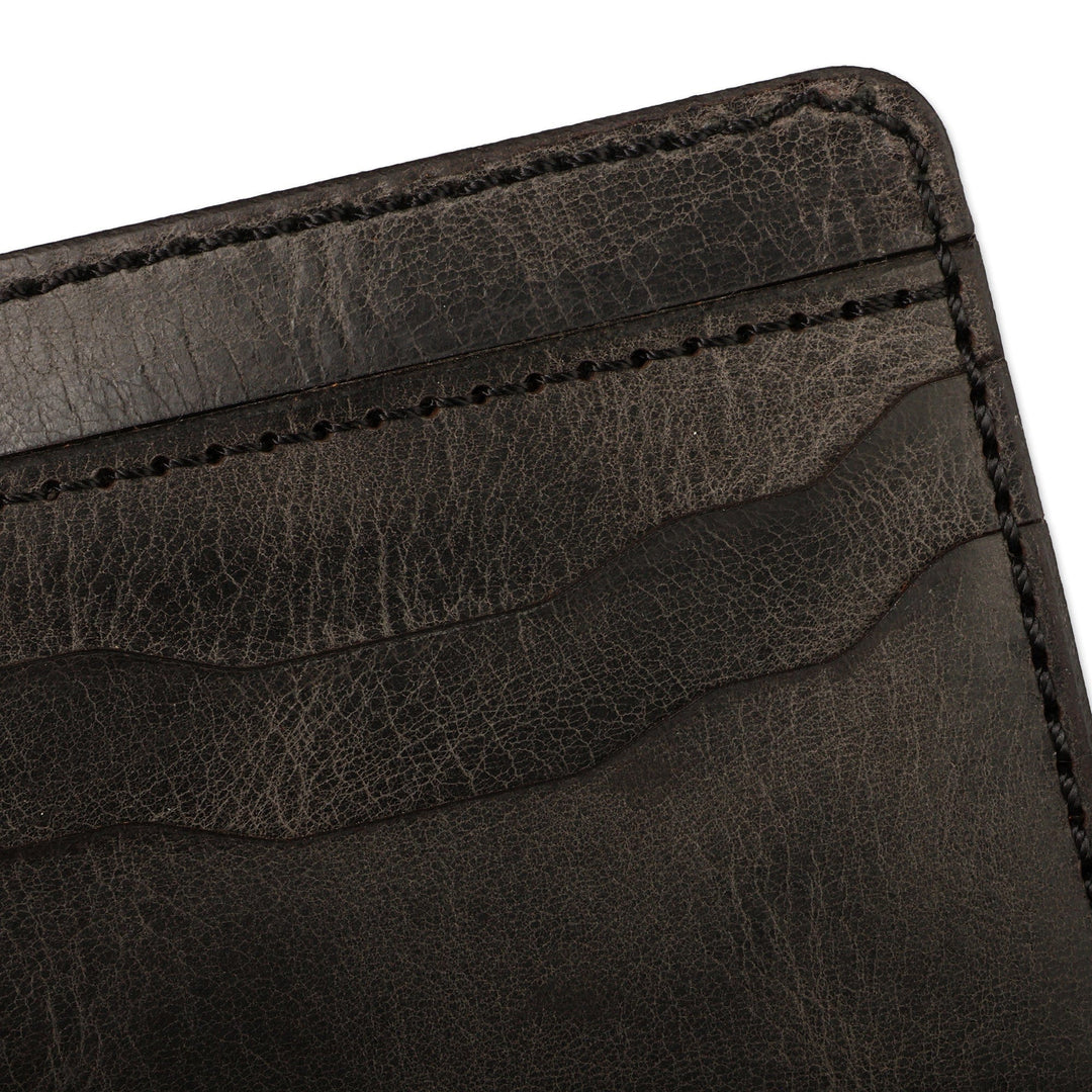 Handcrafted Bifold 100% Leather Wallet in a Solid Black Hue - Successful Night