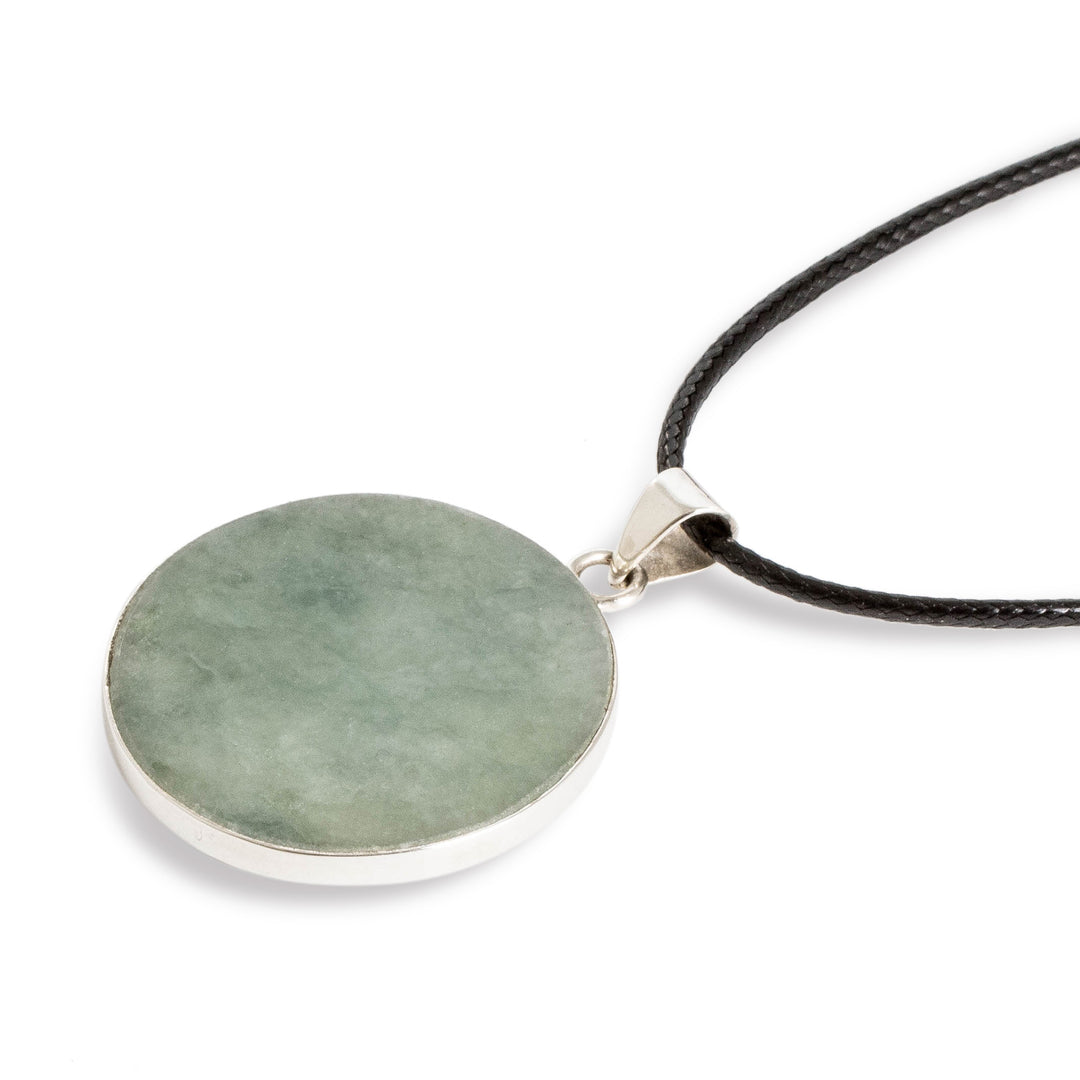 Sterling Silver and Green Jade Sea Turtle Pendant Necklace - Marine Joy