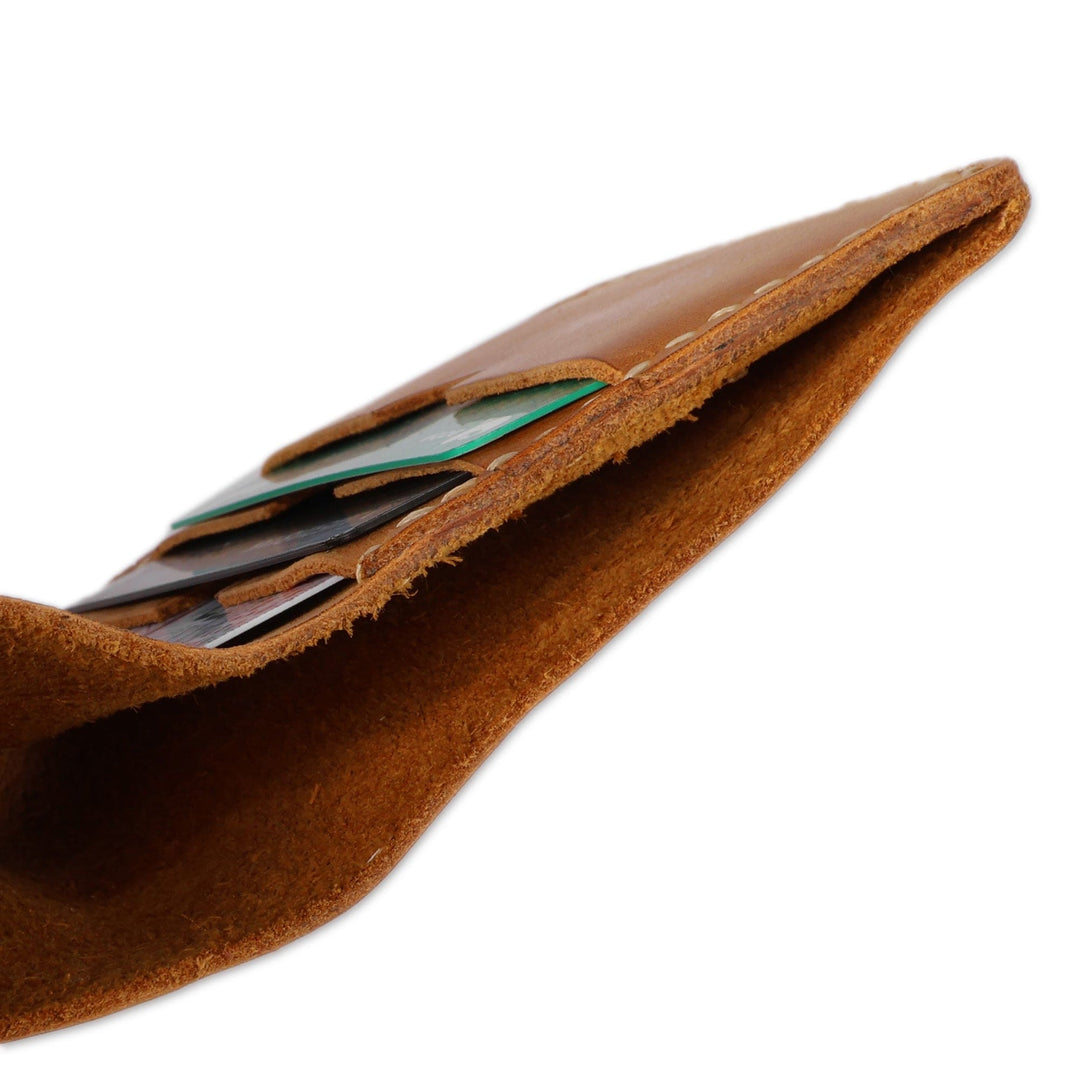Minimalist Yellow 100% Leather Wallet with Snap Closure - Rich Yellow