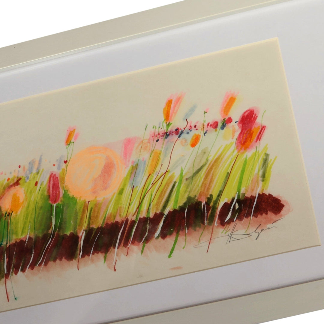 Spring-Themed Oil and Pencil on Paper Landscape Painting - Everything's Gonna Be Alright