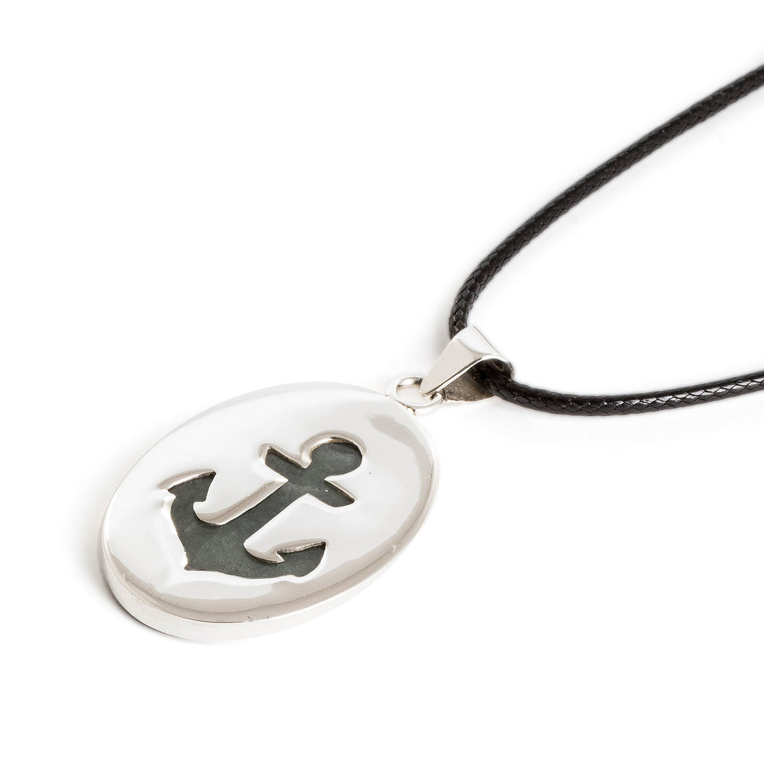 Nautical-Themed Sterling Silver and Jade Pendant Necklace - Spirited Sea