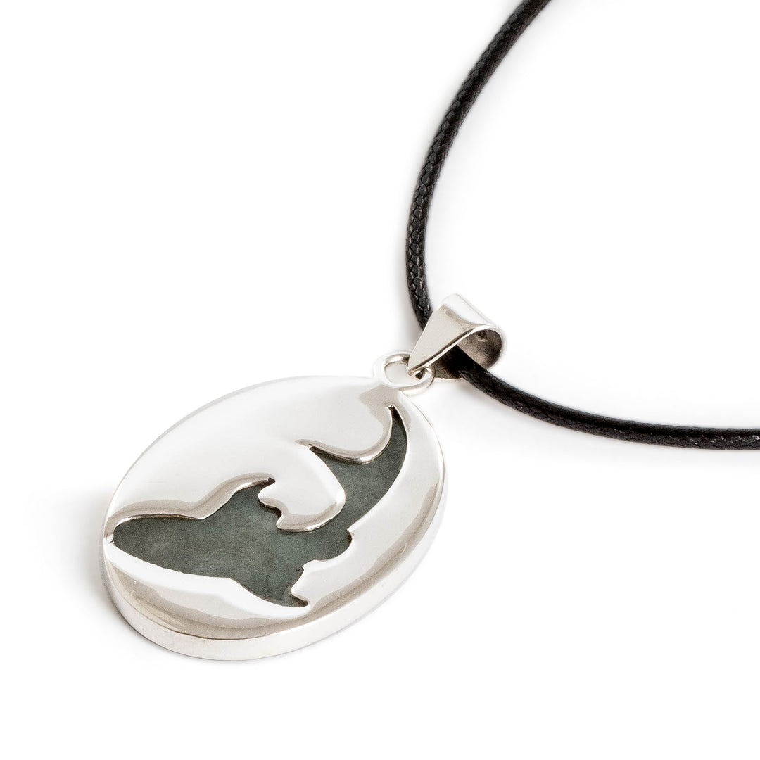 Light Green Jade Shark Pendant Necklace Made in Guatemala - Spirited Force