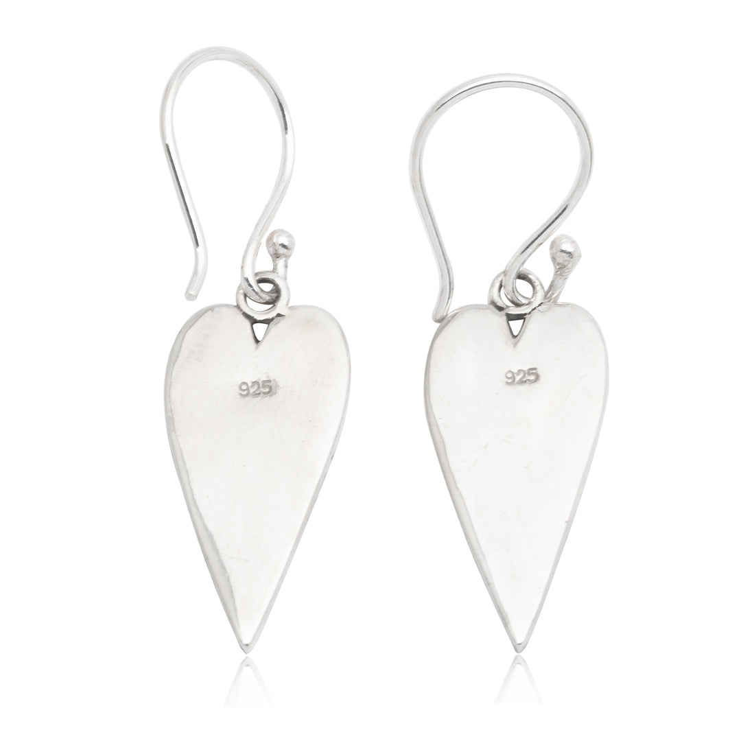 Semi-Abstract Heart-Shaped Sterling Silver Dangle Earrings - Big Passion