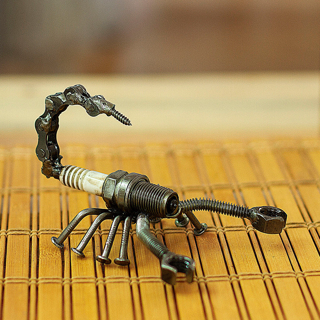 Handmade Eco-Friendly Recycled Metal Figurine of a Scorpion - Splendid Scorpion