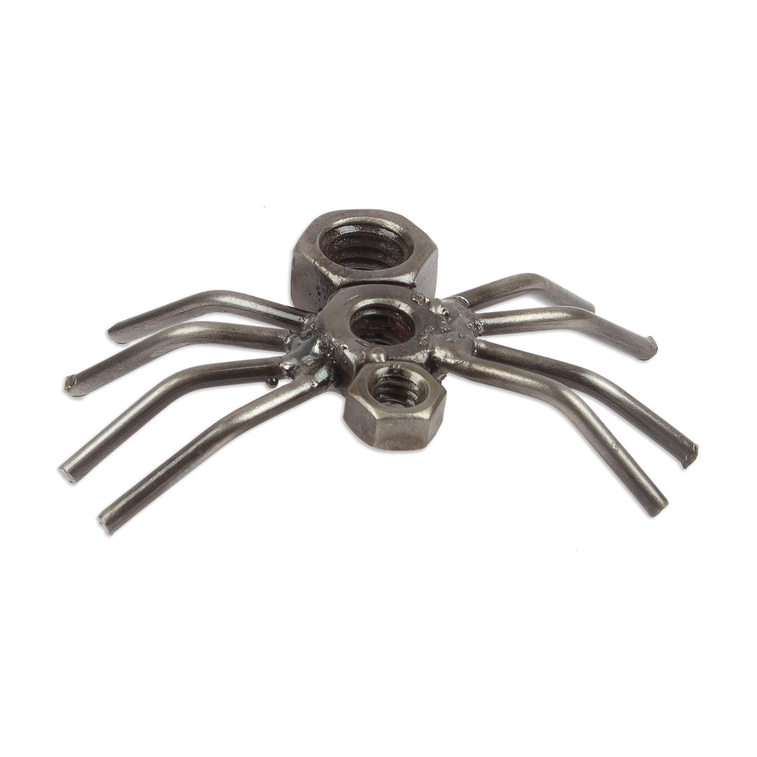 Eco-Friendly Recycled Metal Figurine with Spider Motif - Curious Spider