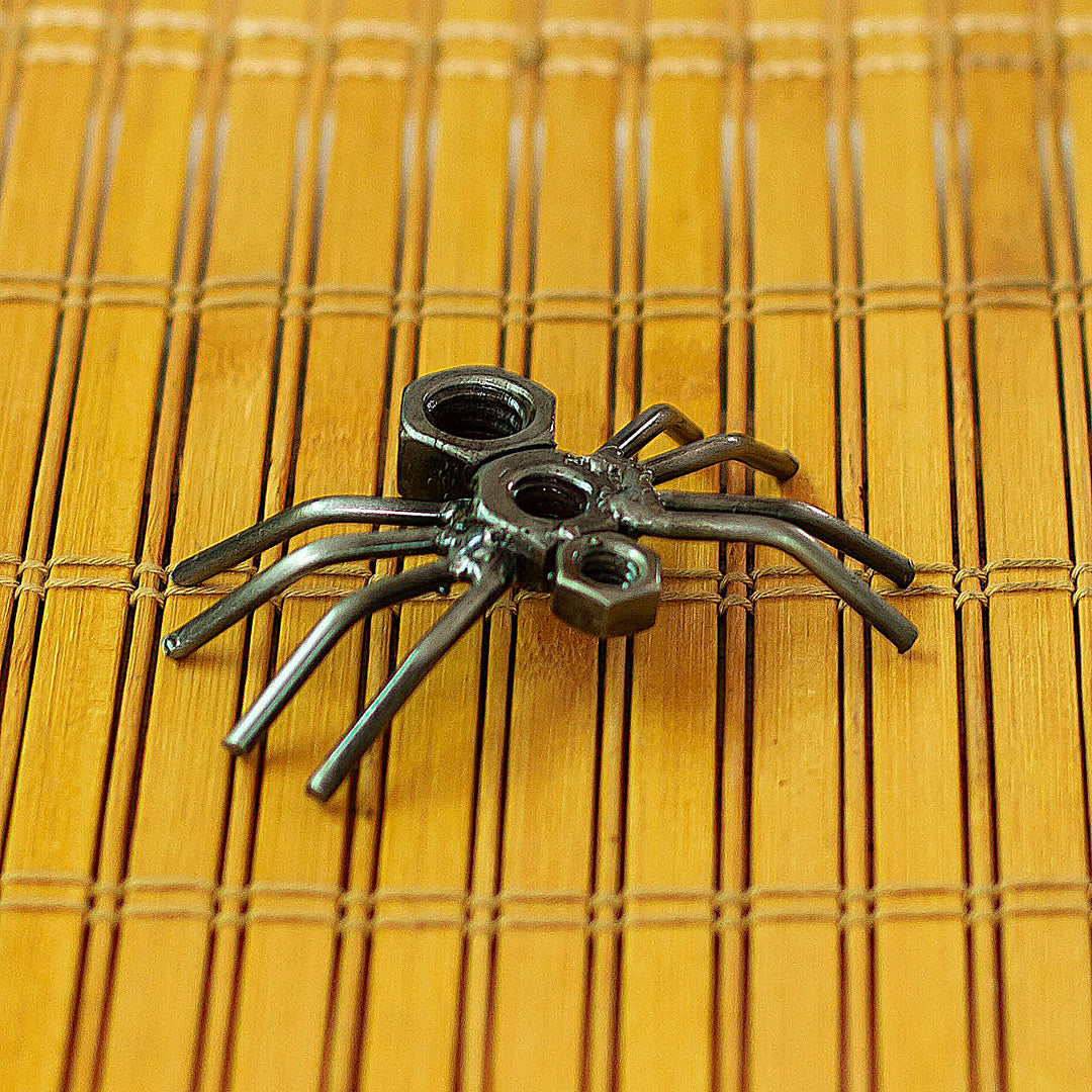 Eco-Friendly Recycled Metal Figurine with Spider Motif - Curious Spider