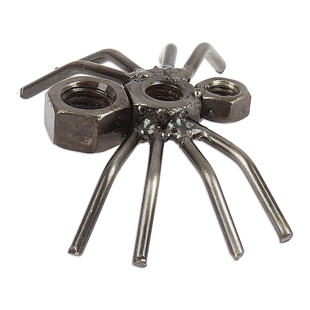 Eco-Friendly Recycled Metal Figurine with Spider Motif - Curious Spider