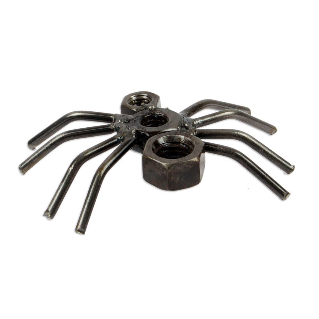 Eco-Friendly Recycled Metal Figurine with Spider Motif - Curious Spider
