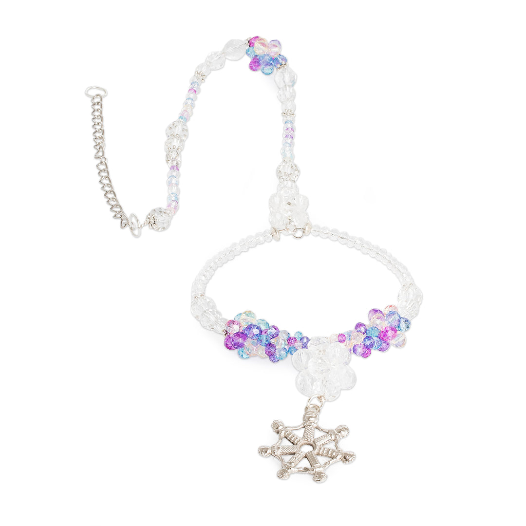 Handcrafted Worry Doll-Themed Pink Crystal Beaded Suncatcher - Enchanted Dolls