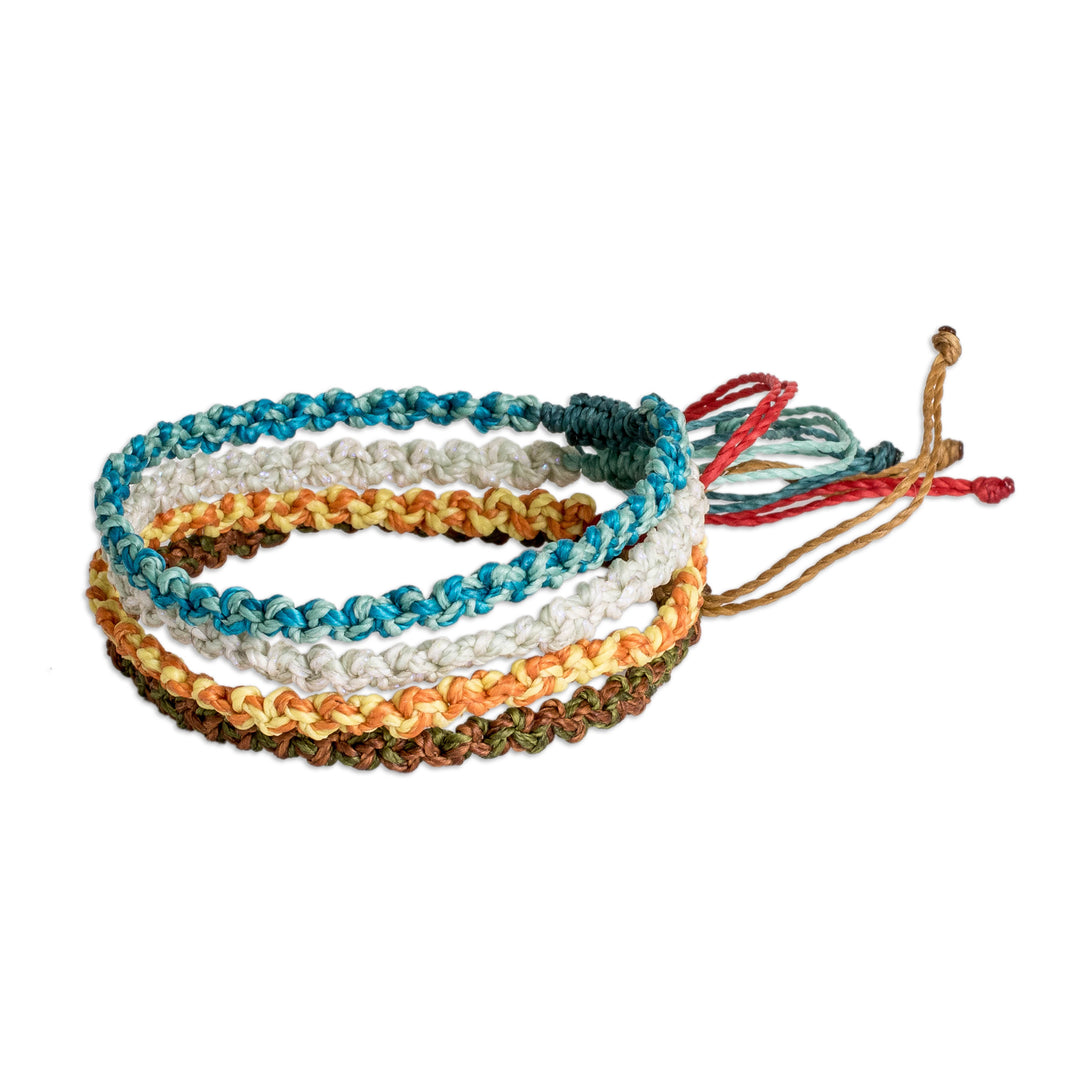 Element-Inspired 4-Piece Macrame Friendship Bracelet Set - The Elements