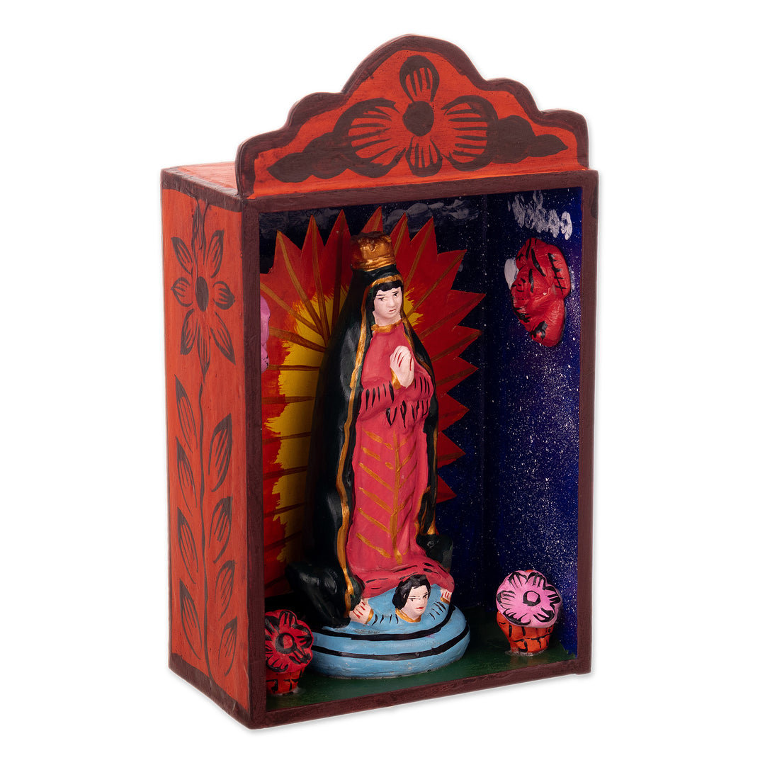 Religious Hand-Painted Wood Virgin of Guadalupe Retablo - Hope in Guadalupe