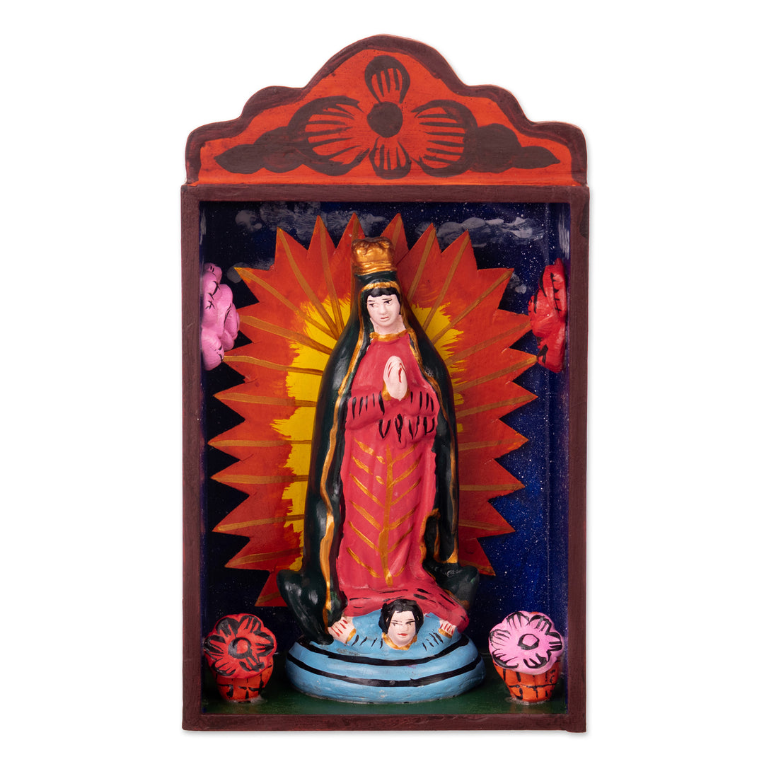 Religious Hand-Painted Wood Virgin of Guadalupe Retablo - Hope in Guadalupe