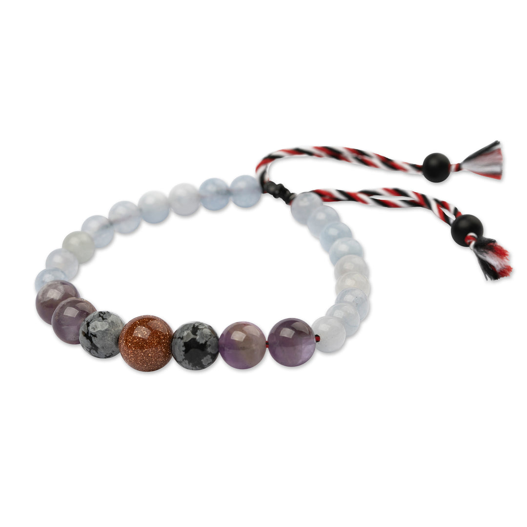Men's Multi-Gemstone Tridatu Yoga Pendant Bracelet - Tridatu Happiness