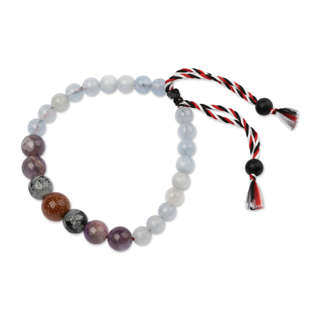 Men's Multi-Gemstone Tridatu Yoga Pendant Bracelet - Tridatu Happiness