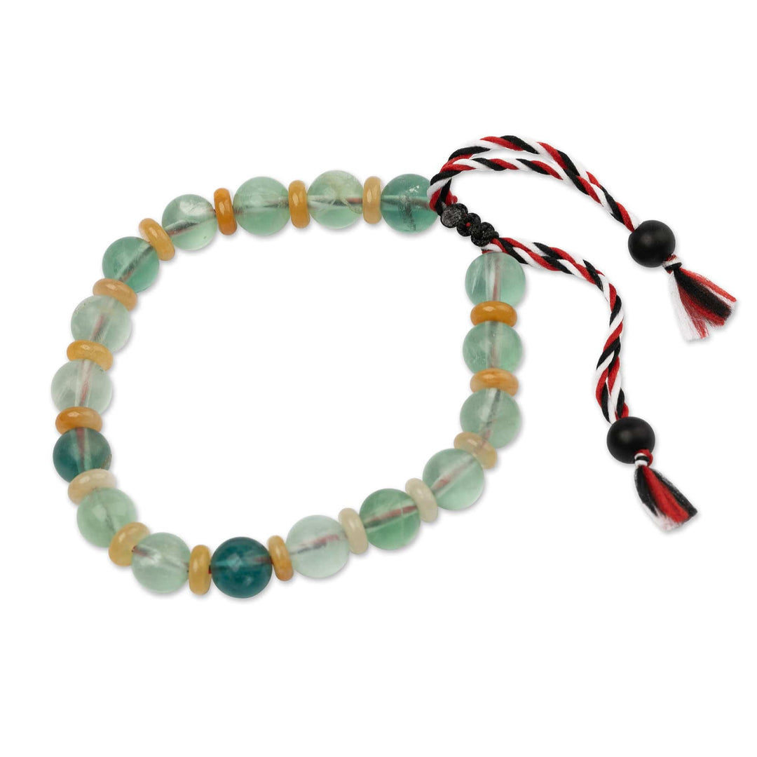 Adjustable Yoga Tridatu Fluorite Onyx Beaded Men's Bracelet - Tridatu Tranquility