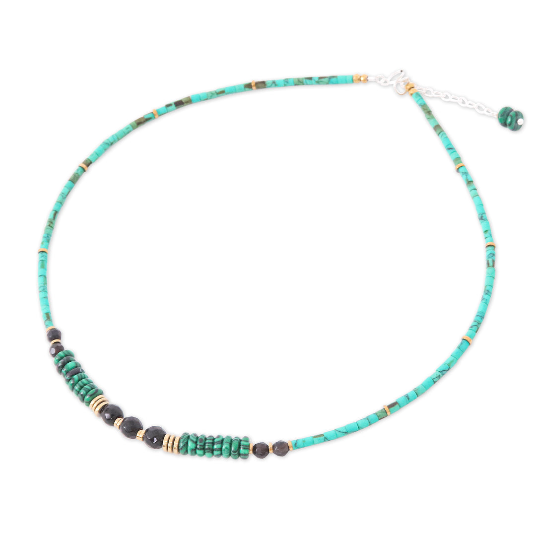 Green Multi-Gemstone Choker Beaded Necklace from Thailand - Sublime Paradise