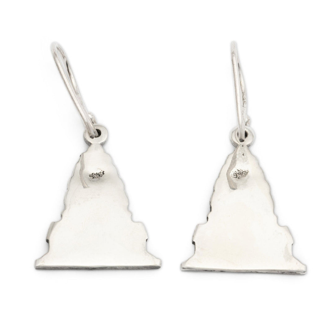 Balinese Besakih Hindu Temple-Themed Silver Dangle Earrings - Besakih Temple