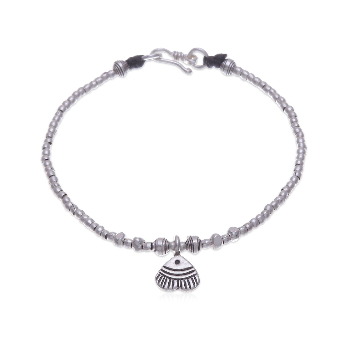 Thai Fish-Themed Karen Silver Good Fortune Charm Bracelet - Fish in Love