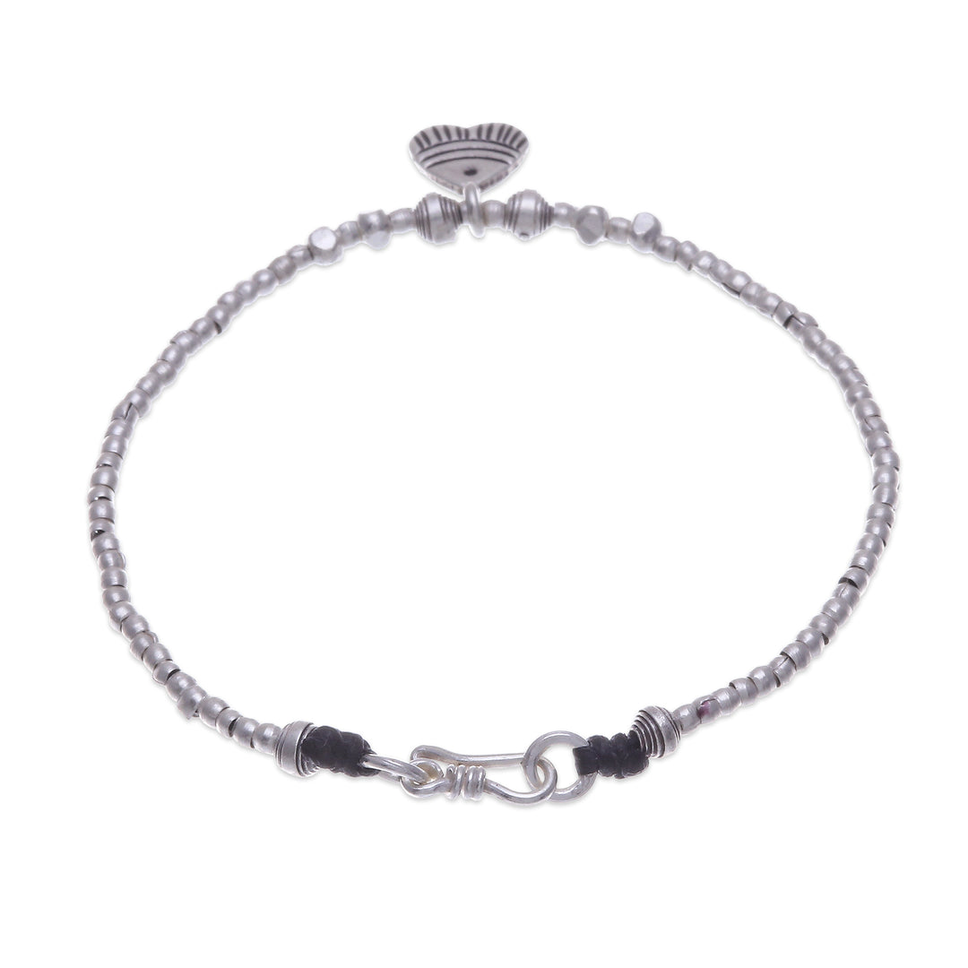 Thai Fish-Themed Karen Silver Good Fortune Charm Bracelet - Fish in Love