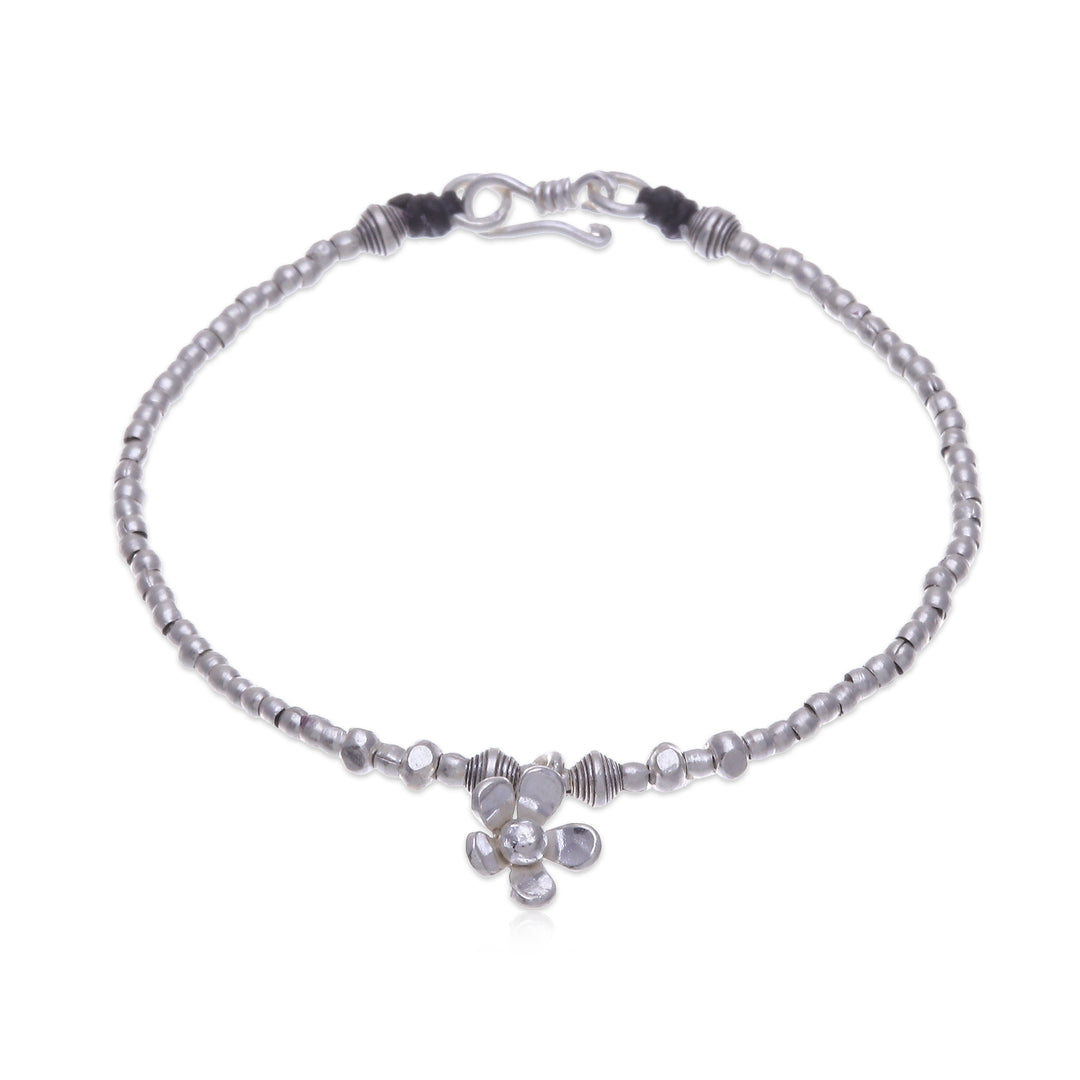 Spring-Themed Karen Silver Charm Bracelet Made in Thailand - Primaveral Spell