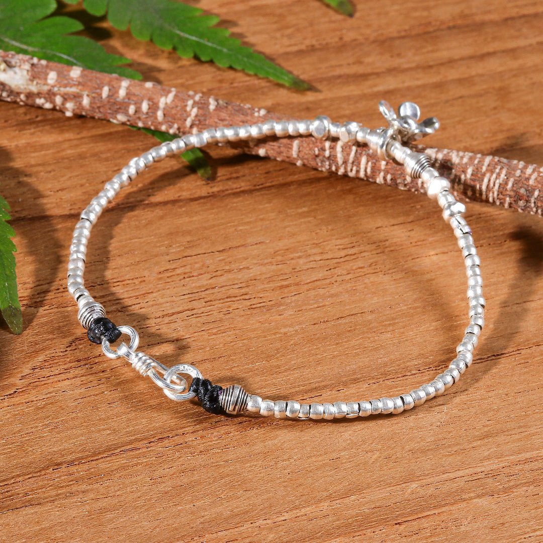 Spring-Themed Karen Silver Charm Bracelet Made in Thailand - Primaveral Spell