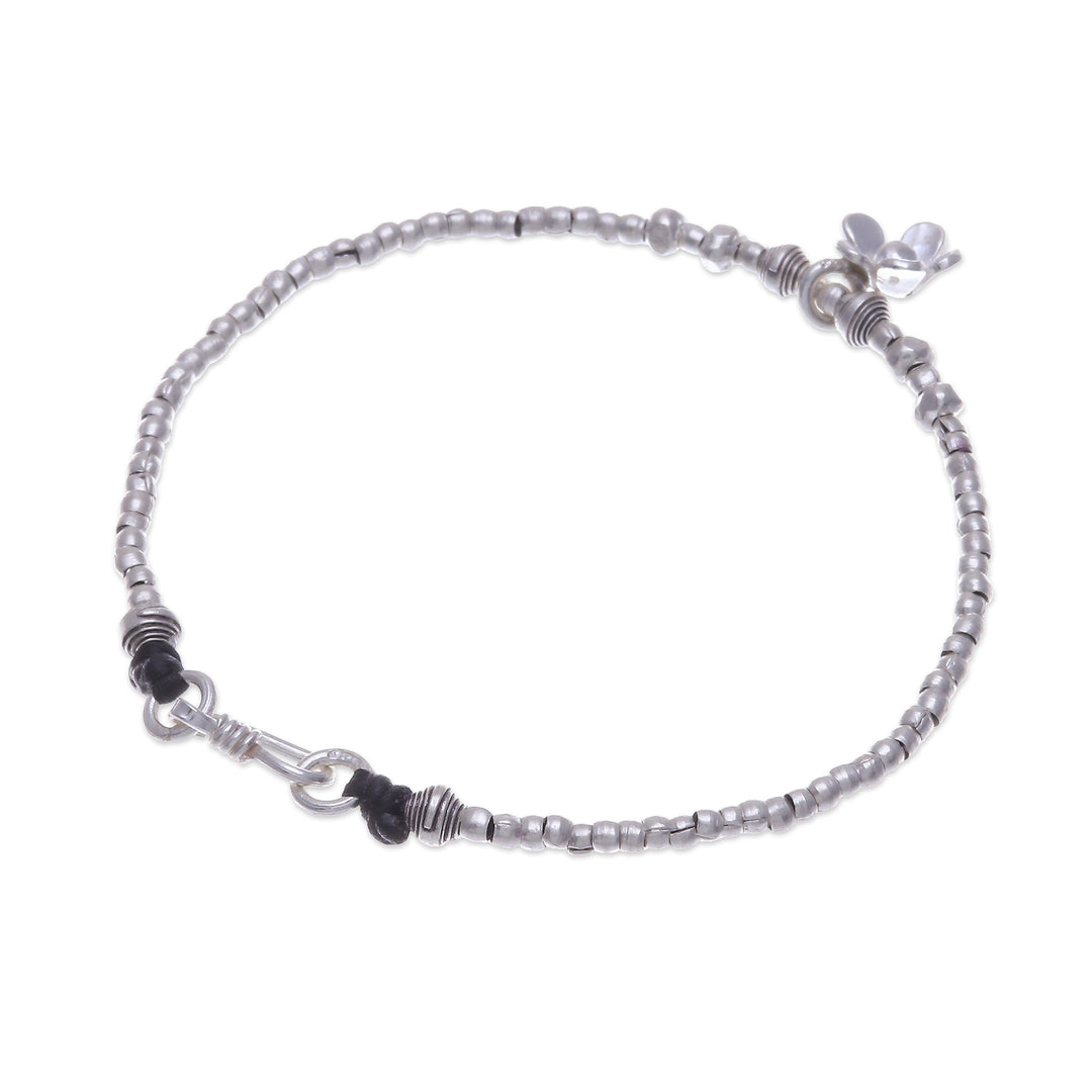 Spring-Themed Karen Silver Charm Bracelet Made in Thailand - Primaveral Spell