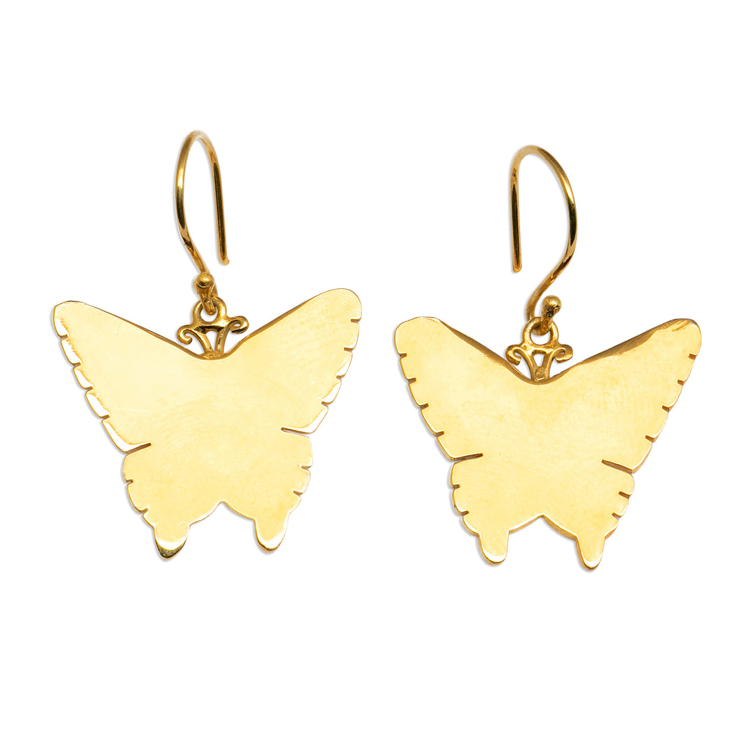 Minimalist Butterfly-Shaped 18k Gold-Plated Dangle Earrings - Luminous Butterflies