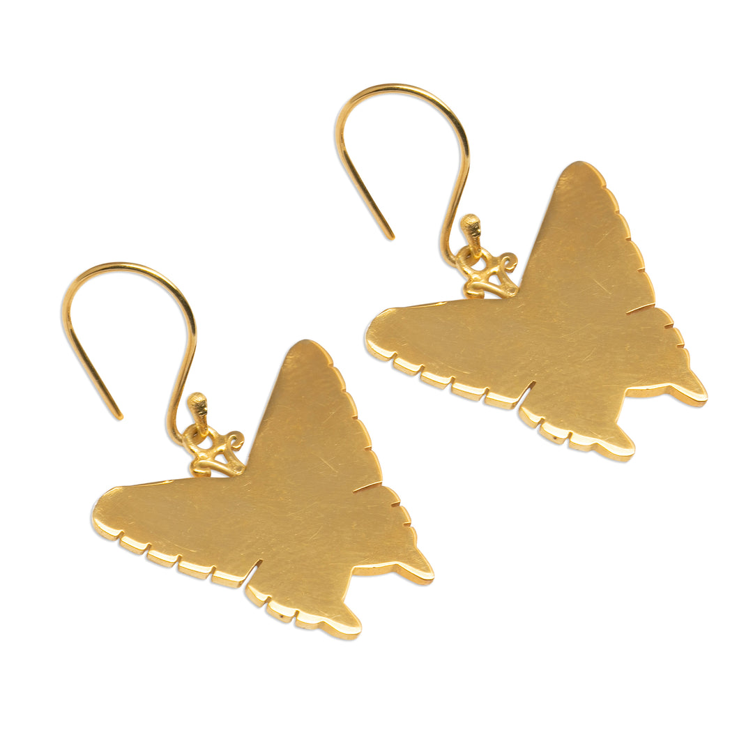 Minimalist Butterfly-Shaped 18k Gold-Plated Dangle Earrings - Luminous Butterflies