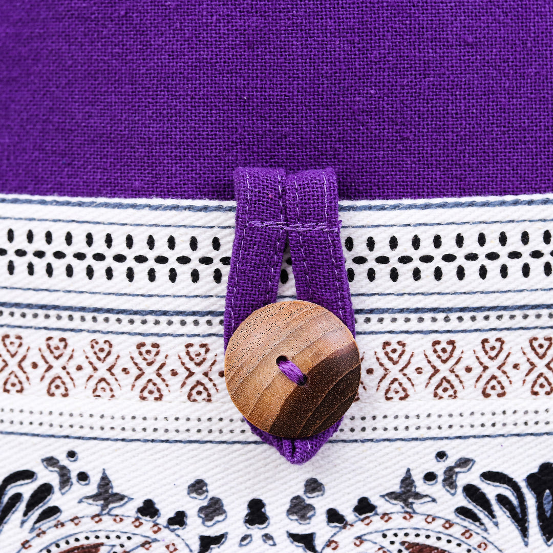 Thai Elephant-Themed Imperial Purple 100% Cotton Tote Bag - Sagacious Thailand