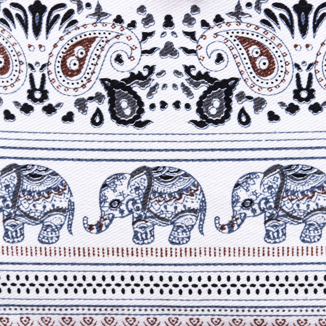 Thai Elephant-Themed Imperial Purple 100% Cotton Tote Bag - Sagacious Thailand