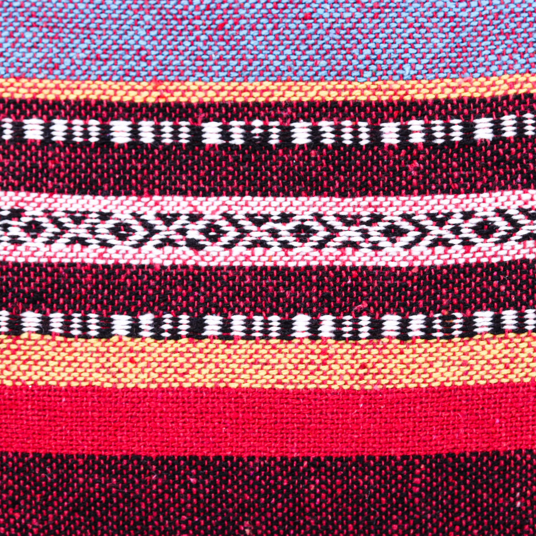 Striped Thai-Made 100% Cotton Tote Bag in a Warm Palette - Thai Flames