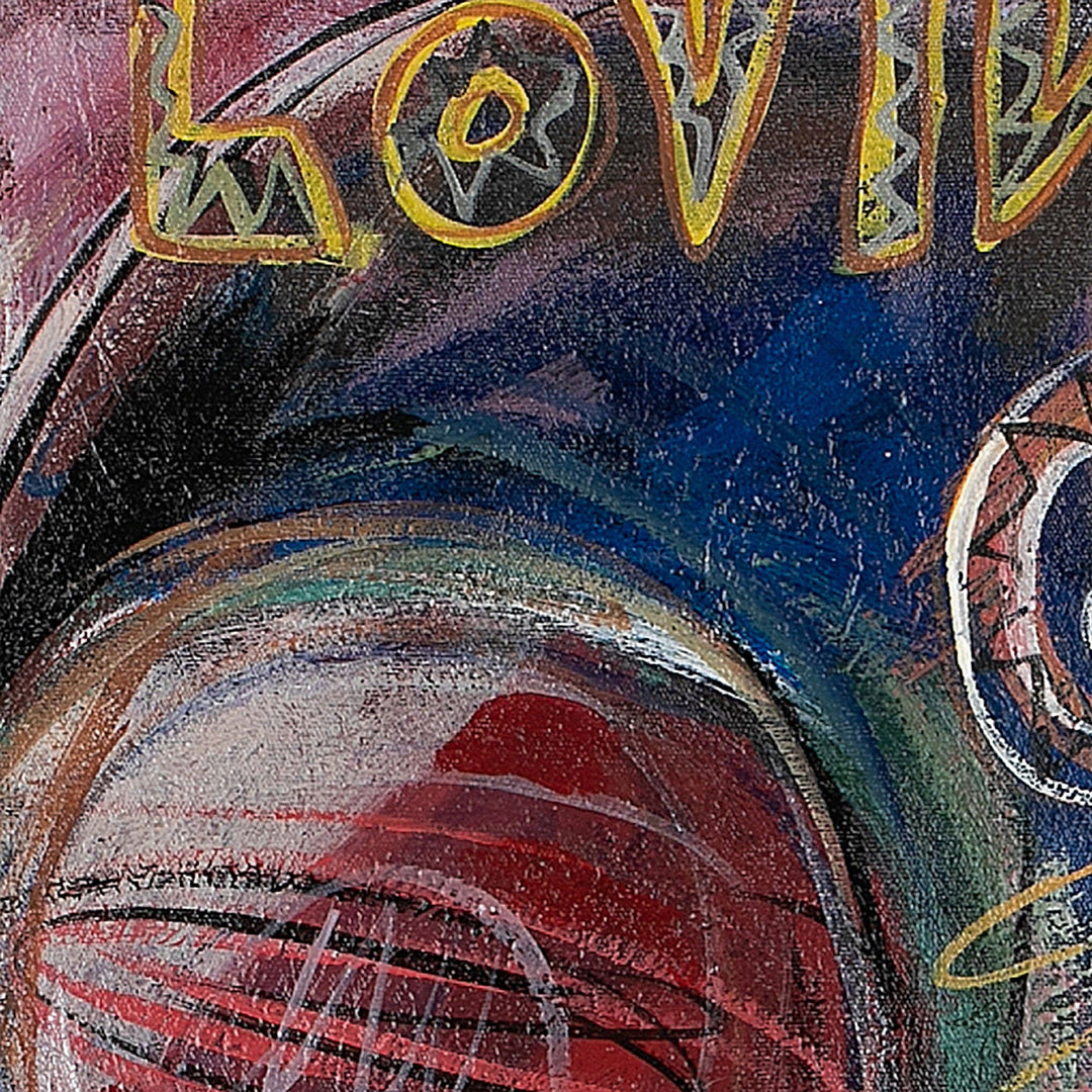 Expressionist Signed Mixed Media Painting of Mahatma Gandhi - Loving Gandhi