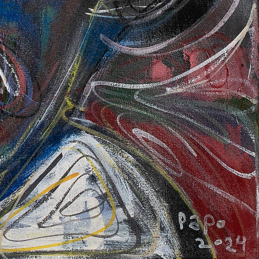 Expressionist Signed Mixed Media Painting of Mahatma Gandhi - Loving Gandhi