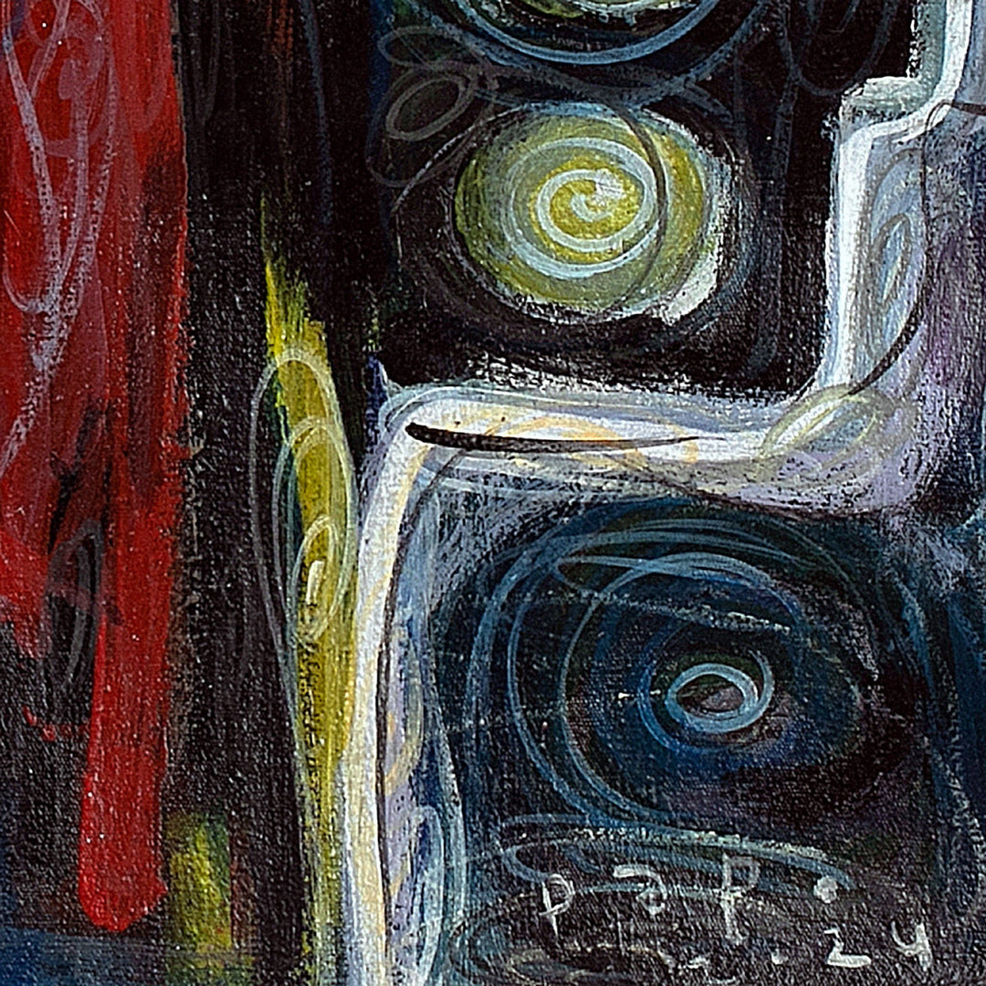 Artisan-Made Expressionist Multicolor Mixed Media Painting - The Spirit of Art